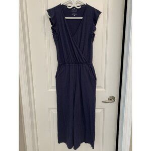 Velvet by Graham & Spencer Wrap Jumpsuit Blue Cotton Romper Casual Chic Revolve